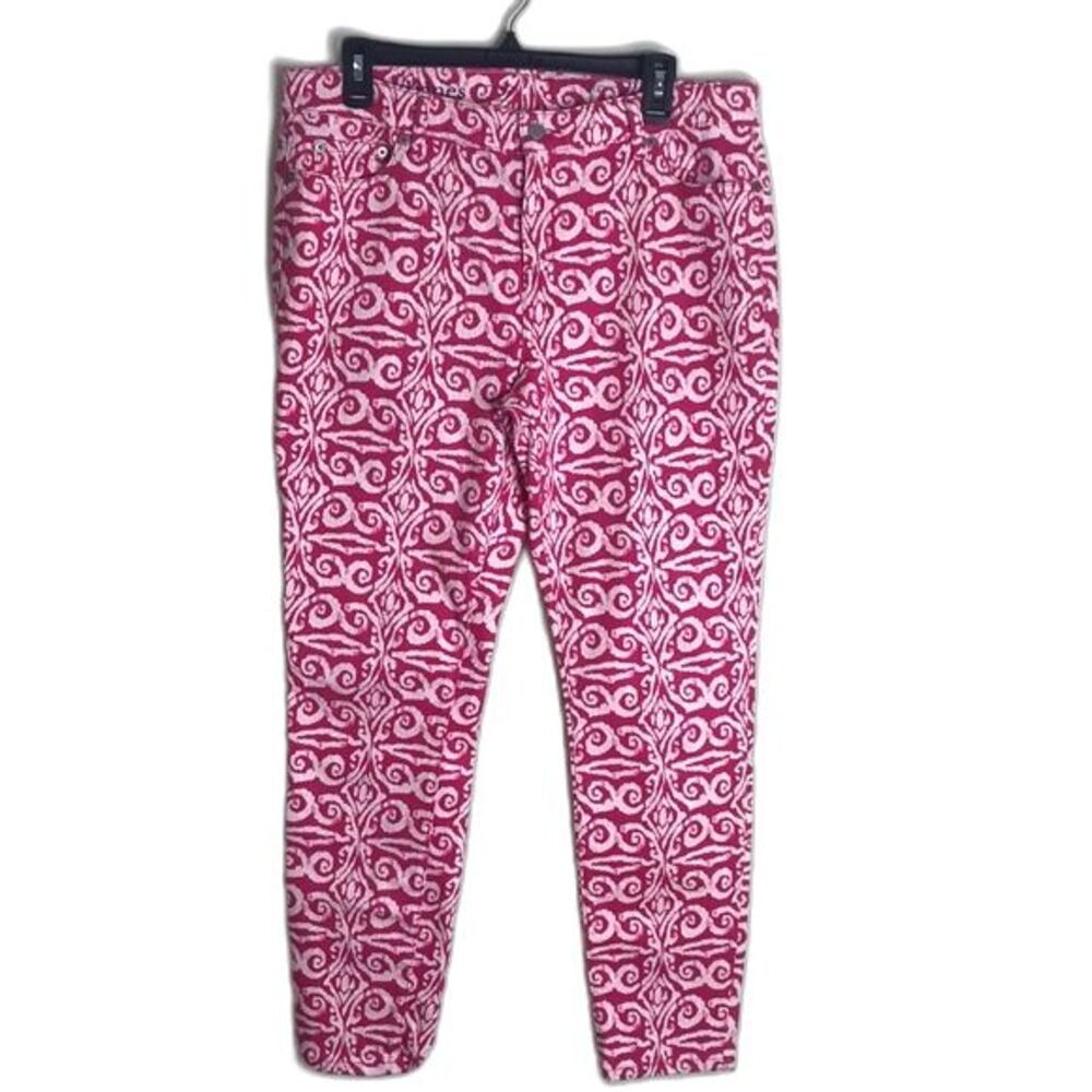 Vineyard Vines Salt Island Tile Print Denim SKINNY Jeans Women's Size 14